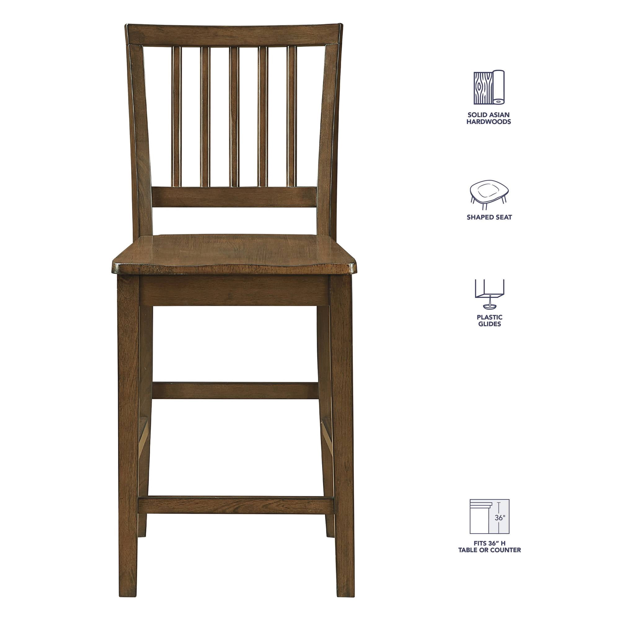 Steve Silver Joplin Transitional Walnut Set of 2 Dining Counter Chair