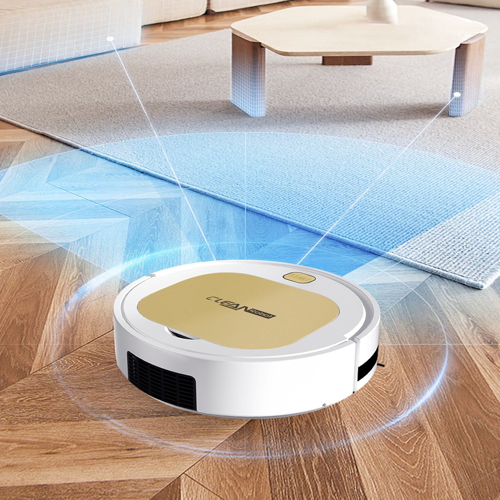 Nkmbld Self-Charging Robotic Vacuum Sweeping Robot Automatic Cleaning Machine Rechargeable Mini Vacuum Cleaner Home Appliance, Yellow