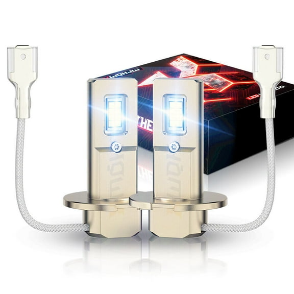 Upgrade 2Pcs H3 LED Headlight Fog Light Bulbs Kit 35W 6000K Bright White