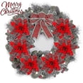 thumbnail image 5 of 12 piezas de flores artificiales con purpurina navideña, decoraciones de flores navideñas de 15 cm, rojo (esheng), 5 of 5