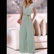 thumbnail image 5 of Conjunto de Chándal Informal de Verano de 2 Piezas para Mujer, con Cuello en V, Corta, Cinturón y Pantalones Anchos, 2025 Verde S, 5 of 8
