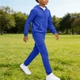 thumbnail image 2 of Boys 2 Piece Outfits Sweatsuits Zip up Hoodie Jacket Sweatshirt Cargo Pants Athletic Tracksuit Teen Kids Fall Winter Outfits, 2 of 9