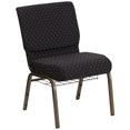 thumbnail image 1 of HERCULES Series 21''W Church Chair in Black Dot Patterned Fabric with Cup Book Rack - Gold Vein Frame, 1 of 9