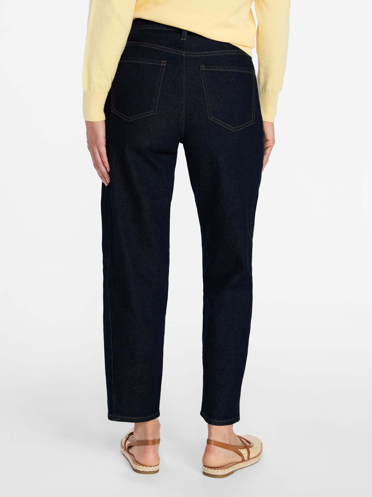 Time and Tru Women's Hight Rise Barrel Jean, 28" Inseam, Sizes 0-22, 0L-22L