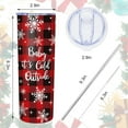 thumbnail image 2 of Christmas Tumbler with Lid and Straw Buffalo Plaid Snowflake Stainless Steel Cup Winter Tumbler Cup Travel Coffee Mug for Holiday Decor Gift Supplies, 2 of 6