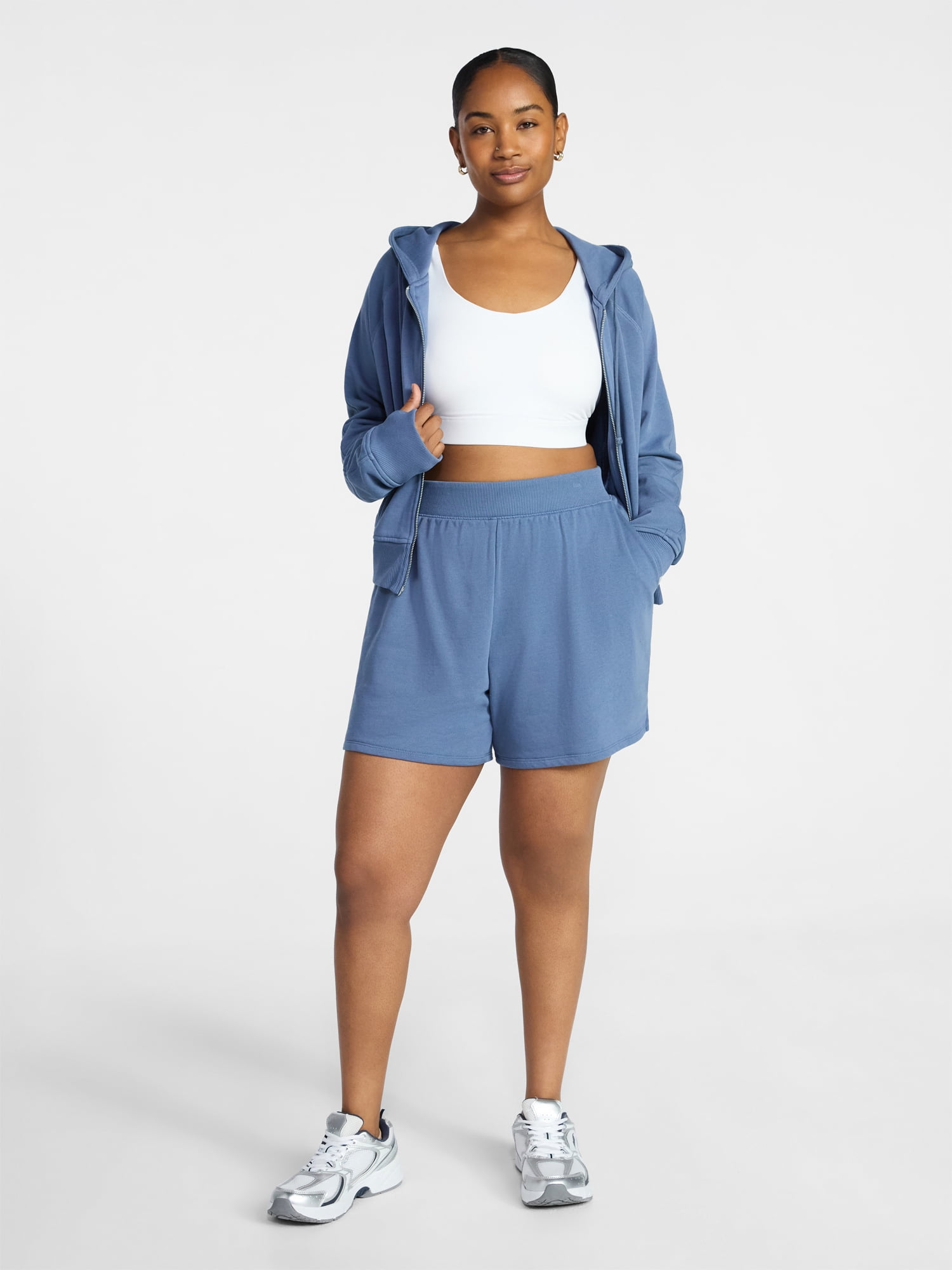 Athletic Works Women's Mineral Wash French Terry Shorts, Sizes XS-4X