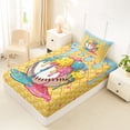 thumbnail image 4 of Castle Fairy Sport Baseball Twin Sheets 3pcs, Ice Cream Waffle Cake Pattern Bedding, Brown Blue Pink,1 Fitted Sheet, 1 Flat Sheet and 1 Pillowcase, 4 of 6