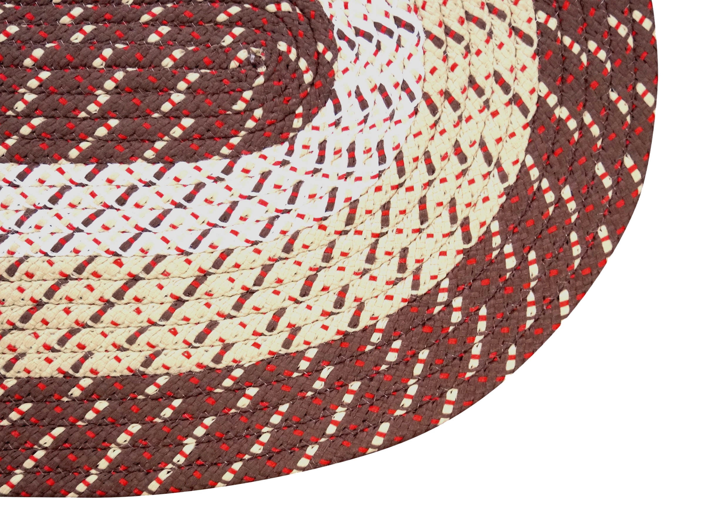 Better Trends 20" x 30" Oval Braided Rug 100% Polypropylene Durable and Stain Resistant Reversible Indoor Area Utility Rug, Country Stripe Collection - Brown Stripe