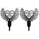 thumbnail image 1 of Estacas decorativas conmemorativas de 11.8" con forma de corazón y alas de ángel (paquete de 2), 1 of 6