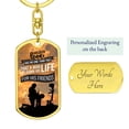 thumbnail image 3 of No Greater Love John 15:13 Soldier Kneeling Stainless Steel or 18k Gold Premium Swivel Dog Tag Keychain, 3 of 6