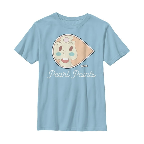 Boy's Steven Universe Pearl Points  Graphic Tee Light Blue Large
