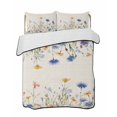 thumbnail image 2 of Quilts Twin XL Size, Blue Yellow Pink Spring Floral Soft Comforter Bedding Set for Bed, Watercolor Summer Botanical Rustic Lightweight Quilted Bedspread with Pillow Cover(2 Pieces), 68x98 Inch, 2 of 6