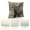 thumbnail image 4 of Orinice Elephant Bird Whimsical Graphic Decorative Cushion Throw Pillow Cover for Home Couch Living Room Sofa Square Zipper Closure 1PC 22x22in, 4 of 5