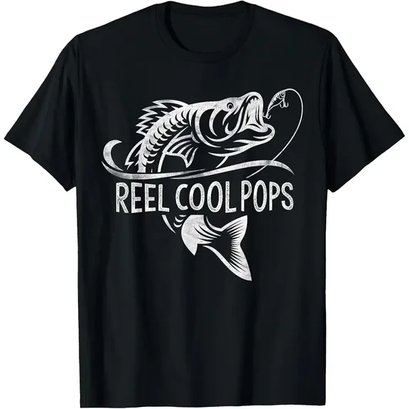 Reel Cool Pops Fishing Gifts Pops Father's Day T-Shirt