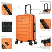 InUSA Trend 24 Hardside Lightweight Luggage with Spinner Wheels, Handle, and Trolley, Orange
