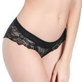 thumbnail image 6 of Sexy Lace Garter Belts Panties Printing Stockings for Women's 3 Piece Lingerie Set Black, 6 of 8