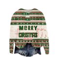 thumbnail image 3 of Sweatshirts for Women Crew Neck Multicolor Christmas Long Sleeve Cardigan Printed Button Solid Color Knit Top Coat 2025 Fall Fashion Outfits Clothes, 3 of 6