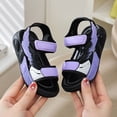 thumbnail image 3 of Dakaela 2-8Y Boys Girls Sandals Summer Athletic Hiking Beach Water Shoes Outdoor Open Toe Fashion Sneakers with Double Hook and Loops Purple, 3 of 8