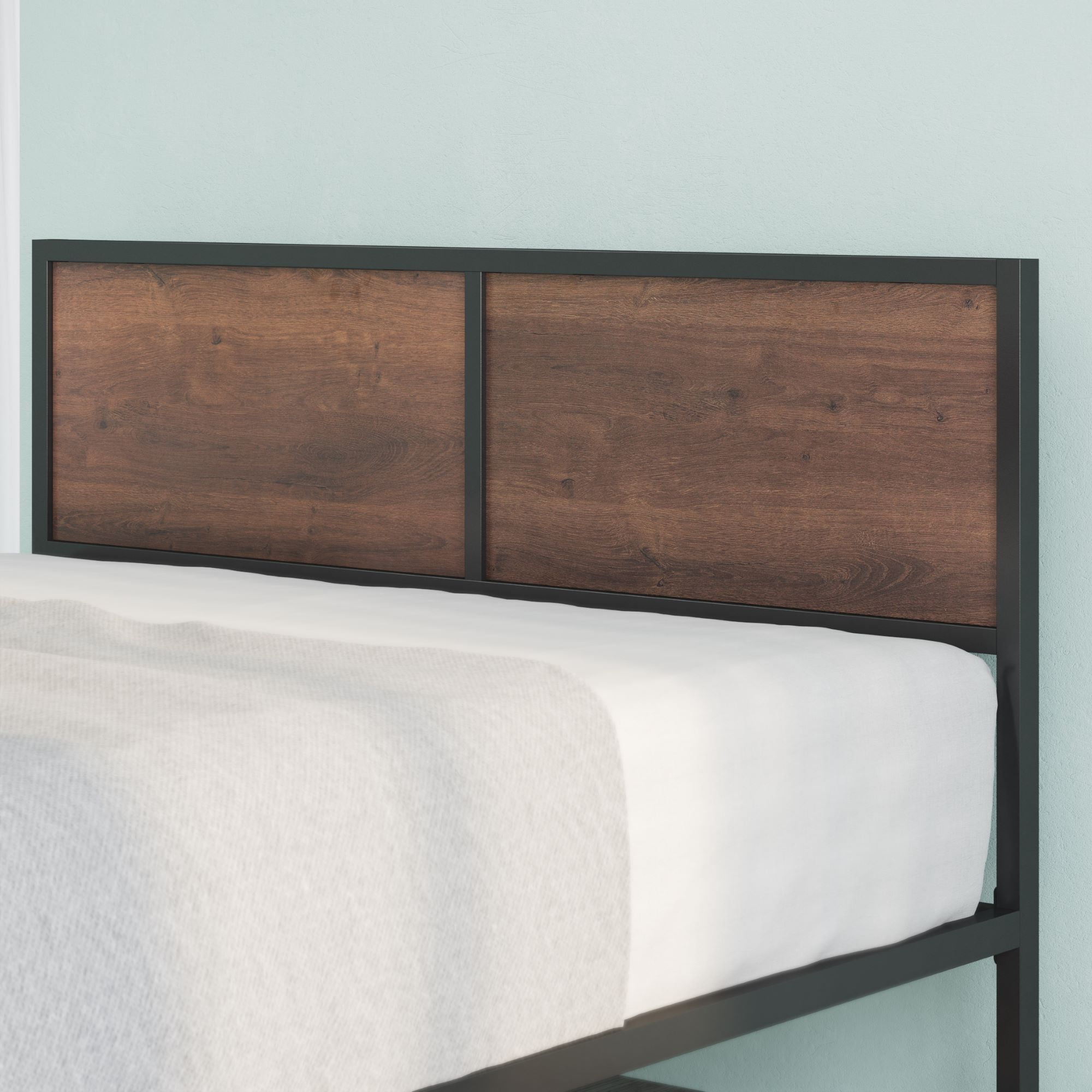 Zinus Mory 37" Metal Platform Bed Frame with Split Headboard, Queen