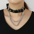 thumbnail image 3 of Collier Ras du Cou Punk Mode Rétro Collier Ras du Cou Gothique avec Chaîne, 3 of 10
