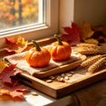 thumbnail image 5 of Byndra Fall Mini Foam Pumpkin Decor, 6cm Artificial Pumpkin with Realistic Texture and Stem and Classic Style, Table Centerpiece for Autumn, Halloween, Thanksgiving, Home Display, 5 of 6