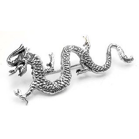 - New Sterling Silver Oriental Chinese Dragon Pin Brooch