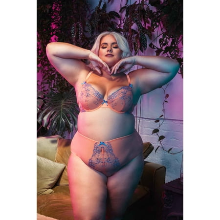 Palm Bay Coral Embroidery Plunge Bra