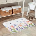 thumbnail image 2 of FJPT Non Slip Flannel Polyester Floor Mat With Floral Tulip And Lavender Design For Bathroom Kitchen Bedroom Decor 16x24 inch, 2 of 5