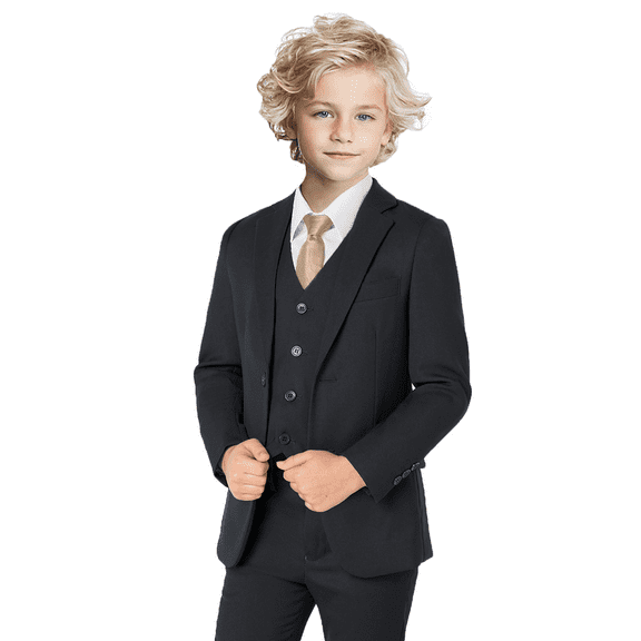 Boy's Formal Suit 4 Piece Toddler Kids Teenager Suits for Boys Formal Wear Ring Bearer Outfit Dress Clothes Slim Fit