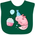 thumbnail image 3 of Inktastic Cute Axolotl Birthday with Cupcake Boys or Girls Baby Bib, 3 of 4
