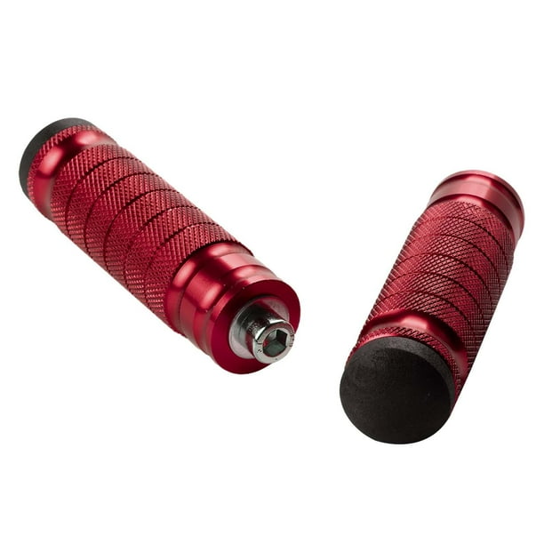 2 reposapiés traseros para motocicleta con pernos de 8 mm, de aluminio antideslizante. Rojo