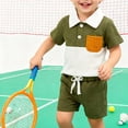 thumbnail image 2 of CAIVO Kids Fashion Boys Casual Two Piece Outfit Sets Tops Shorts For Daily Play And School Activities Birthday Clothing Sets, 2 of 6