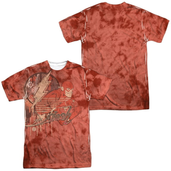 Dc Flash Charge Ahead Unisex Adult Sublimated Costume T Shirt (Front/Back), Large Multicolor