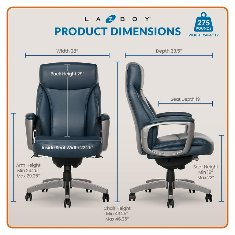 La-Z-Boy Leather Executive Chair Blue (51447)