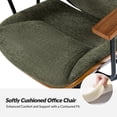 thumbnail image 4 of Ergonomic Adjustable Swivel Office Chair with Solid Wood Backrest and Premium Comfort Navy Cushion for Home Workplace, 4 of 7