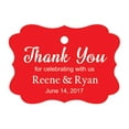 thumbnail image 1 of 100 PCS Custom Wedding Favor Hang Tags Thank you for celebrating Personalized Paper Tags, 1 of 1