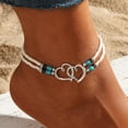 thumbnail image 2 of CFIOZYOS  Ankle Bracelet Set for Women, Gold Boho Bead Adjustable Anklet,  Beach Pearl Heart Starfish Foot Jewelry Gifts, 2 of 13