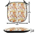 thumbnail image 5 of Fall Chair Seating Cushion, Swirling Autumn Leaves Shady Seasonal Elements Aesthetic Nature Image, Soft Seat Pads for Office with Anti-slip Backing, 16"x16", Yellow Orange, by Ambesonne, 5 of 7