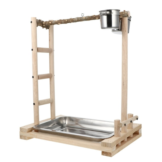 1Ensemble Boîte Alimentaire pour Perroquet en Acier Inoxydable Perchoir Jouet Perroquet Support de Jeu Plateforme