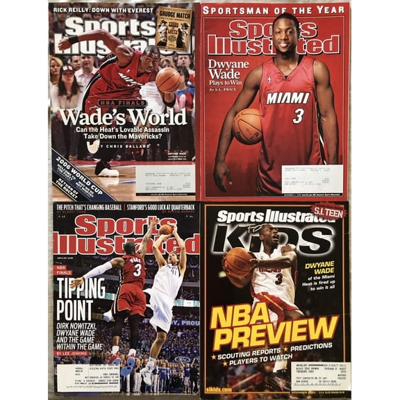 Dwayne Wade Miami Heat lot of 4 Sports Illustrated and SI for Kids magazines 2005 2006 and 2011