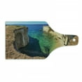thumbnail image 1 of Sicily Cutting Board, Summer Sea Landscape Panoramic Photo with Rocky Cliffs Mediterranean Cape Grotto, Decorative Tempered Glass Cutting and Serving Board, in 3 Sizes, by Ambesonne, 1 of 2