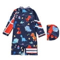 thumbnail image 3 of JTieacloth Boys UPF 50+ Sun Long Sleeve Rash Guard Swim Shirt With Matching Swim Trunks For Beach Pool,Sizes 4-5 Years, 3 of 5