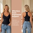 thumbnail image 5 of Women’s Ribbed Tank Tops with Built in Bras Sleeveless V Neck Spaghetti Strap Racerback Fitted Tee Summer Work Out Tank Tops for Women, 5 of 7