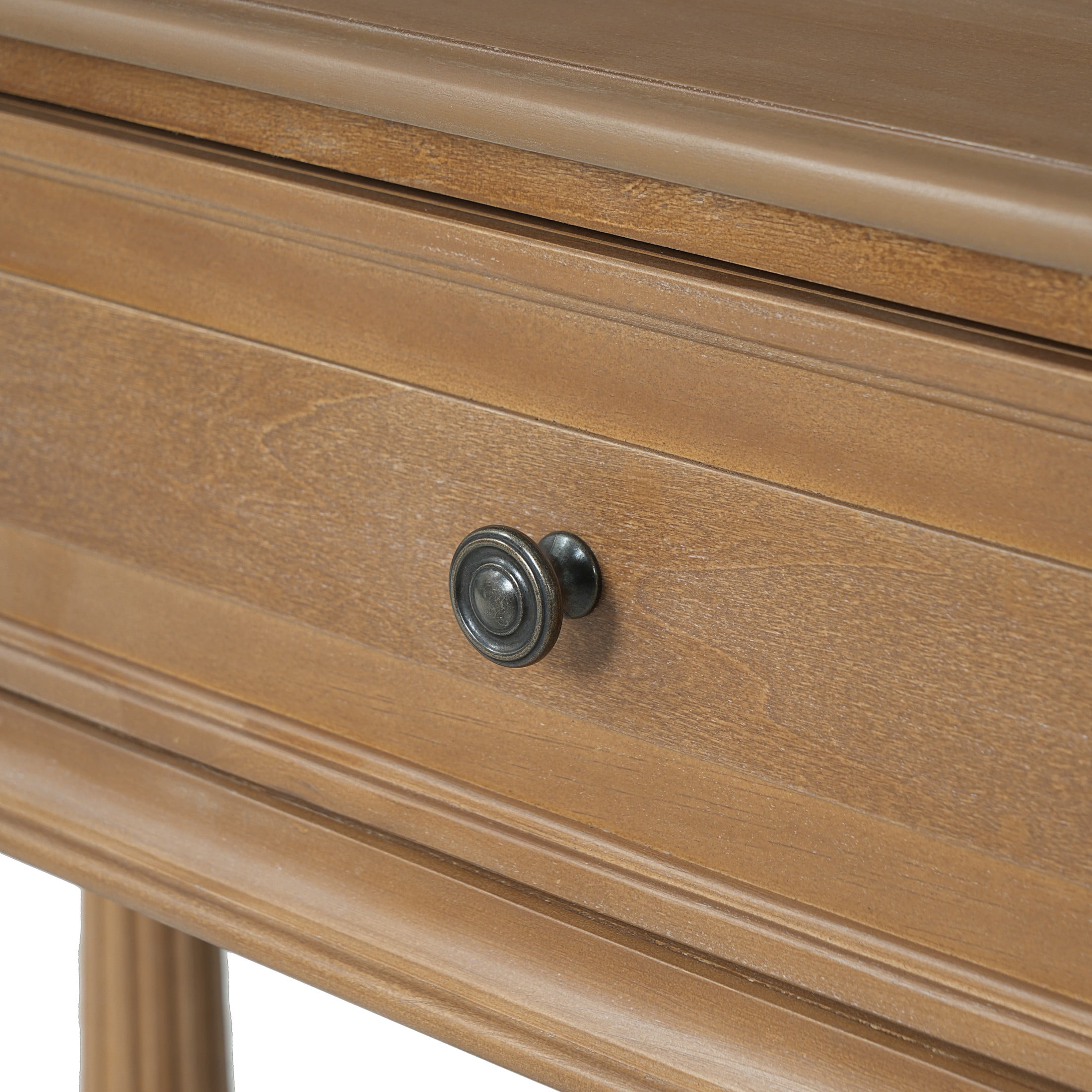 Christopher Knight Home Vintage Half Moon Wood Console Table with Drawers and Open Shelf, Natural