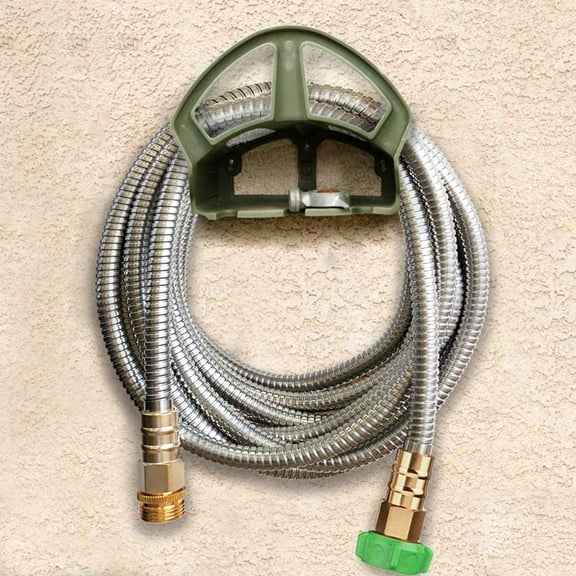 304 Stainless Steel Garden Hose 50ft with Brass Nozzle, Kink Free & Lightweight for Outdoor Watering