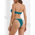 thumbnail image 3 of DARING DIVA Women's Metal Ring Bandeau Bikini Set Medium Teal, 3 of 6