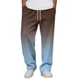 thumbnail image 3 of Men Athletic Gradient Jogger Sweatpants Wide Leg Loose Fit Drawstring Elastic Waist Casual Walking Workout Pants With Side Pockets 3XL, 3 of 8