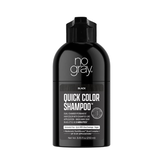No Gray Quick Permanent Hair Color Shampoo, Black, 8.45 fl. oz