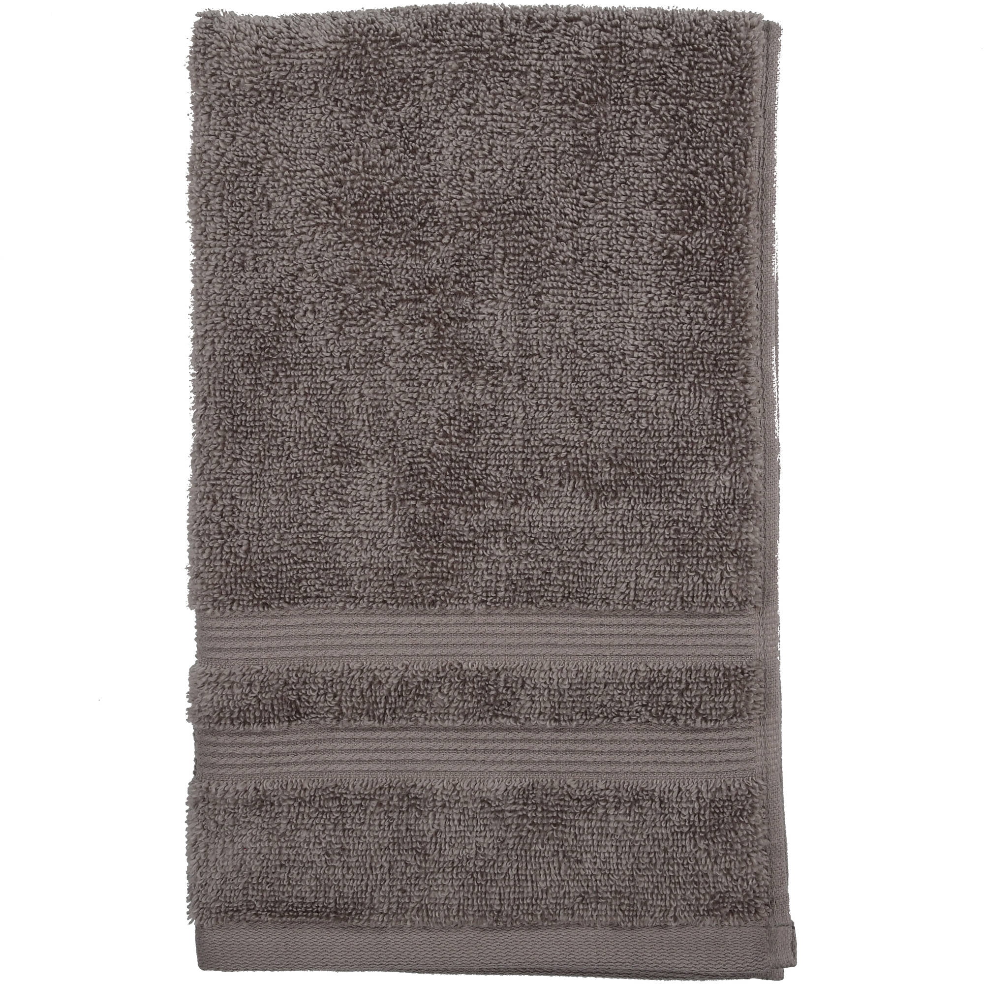 Mainstays Performance Solid Hand Towel, 26" x 16", Grey Flannel