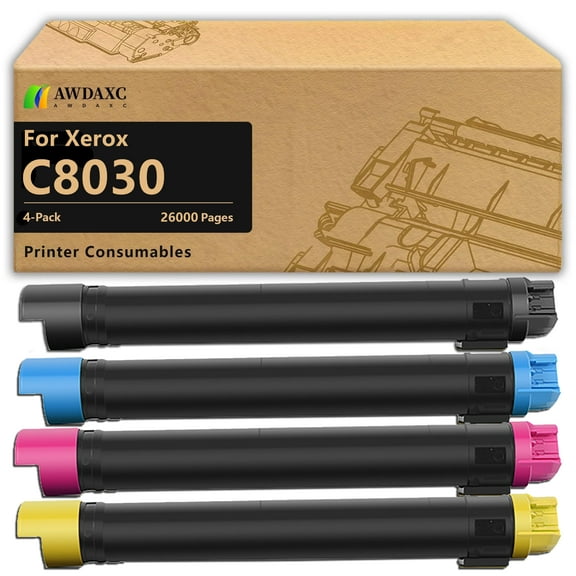 AWDAXC Compatible Toner Cartridge for Xerox AltaLink C8030，Suitable for Xerox AltaLink C8030 C8035 C8045 C8055 C8070 Printer, High Yield 26000,15000 Pages (CMYK), on the machine ready to use